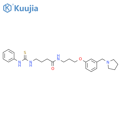 Butanamide,4-[[(phenylamino)thioxomethyl]amino]-N-[3-[3-(1-pyrrolidinylmethyl)phenoxy]propyl]- structure