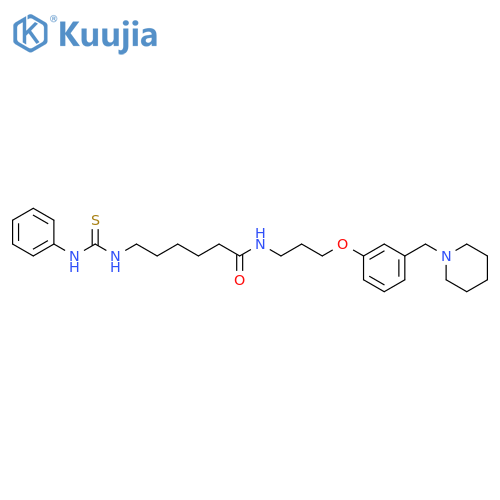 Hexanamide,6-[[(phenylamino)thioxomethyl]amino]-N-[3-[3-(1-piperidinylmethyl)phenoxy]propyl]- structure