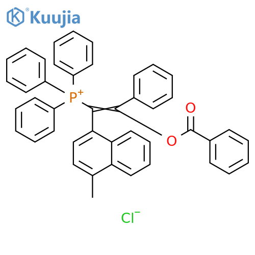 Phosphonium, [2-(benzoyloxy)-1-(4-methyl-1-naphthalenyl)-2-phenylethenyl]triphenyl-, chloride (1:1) structure