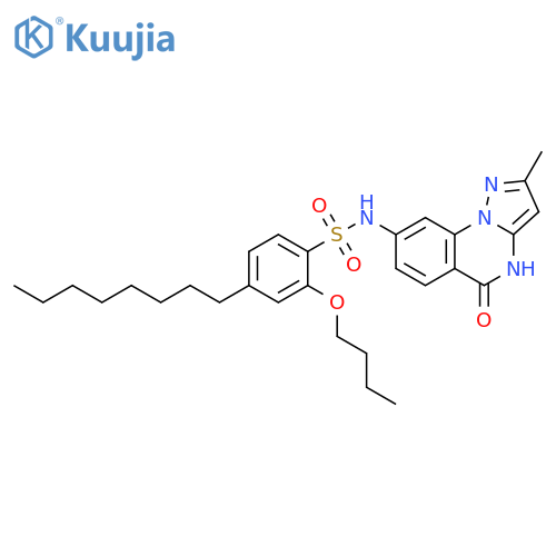 Benzenesulfonamide,2-butoxy-N-(3,4-dihydro-2-methyl-5-oxopyrazolo[1,5-a]quinazolin-8-yl)-4-octyl- structure