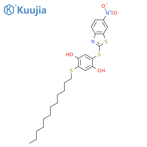1,4-Benzenediol, 2-(dodecylthio)-5-[(6-nitro-2-benzothiazolyl)thio]- structure