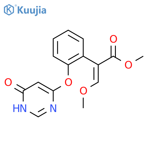 (E)-Methyl 3-methoxy-2-(2-((6-oxo-1,6-dihydropyrimidin-4-yl)oxy)phenyl)acrylate structure