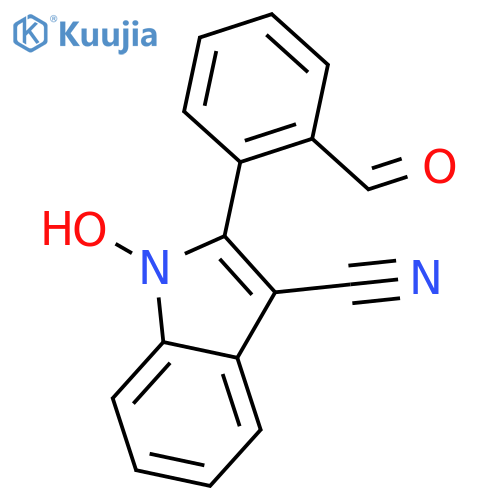 1H-Indole-3-carbonitrile, 2-(formylphenyl)-1-hydroxy- structure