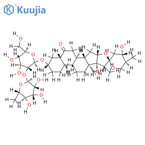 (24S,25S)-3beta,17alpha,24-trihydroxy-5alpha-spirostan-6-one 3-O-[alpha-L-rhamnopyranosyl-(1?2)]-beta-D-glucopyranoside structure