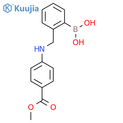 (2-(((4-(Methoxycarbonyl)phenyl)amino)methyl)phenyl)boronic acid structure