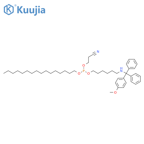 Phosphorous acid, 2-cyanoethyl hexadecyl6-[[(4-methoxyphenyl)diphenylmethyl]amino]hexyl ester structure