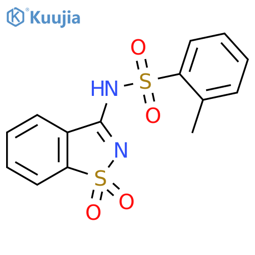 Benzenesulfonamide, N-(1,1-dioxido-1,2-benzisothiazol-3-yl)-2-methyl- structure