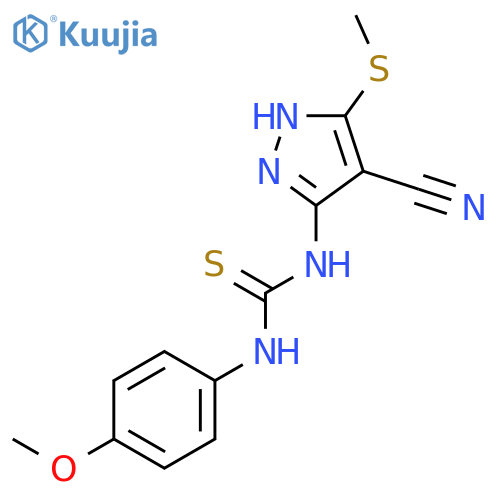 Thiourea,N-[4-cyano-5-(methylthio)-1H-pyrazol-3-yl]-N'-(4-methoxyphenyl)- structure
