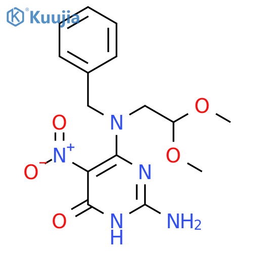4(1H)-Pyrimidinone,2-amino-6-[(2,2-dimethoxyethyl)(phenylmethyl)amino]-5-nitro- structure