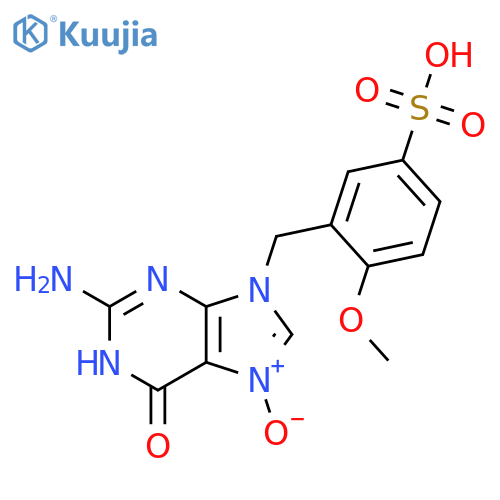 Benzenesulfonic acid,3-[(2-amino-1,6-dihydro-7-oxido-6-oxo-9H-purin-9-yl)methyl]-4-methoxy- structure