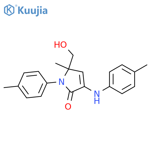 2H-Pyrrol-2-one,1,5-dihydro-5-(hydroxymethyl)-5-methyl-1-(4-methylphenyl)-3-[(4-methylphenyl)amino]- structure