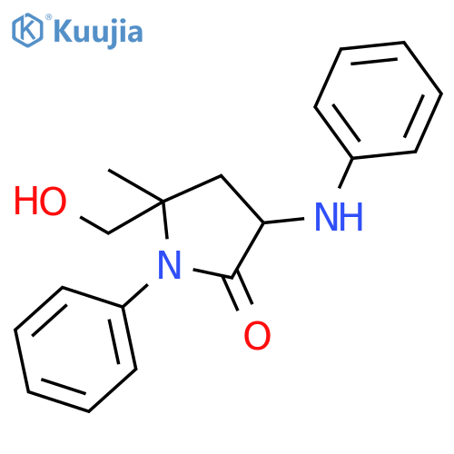 2-Pyrrolidinone, 5-(hydroxymethyl)-5-methyl-1-phenyl-3-(phenylamino)- structure