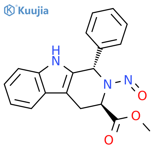 1H-Pyrido[3,4-b]indole-3-carboxylic acid,2,3,4,9-tetrahydro-2-nitroso-1-phenyl-, methyl ester, trans- structure