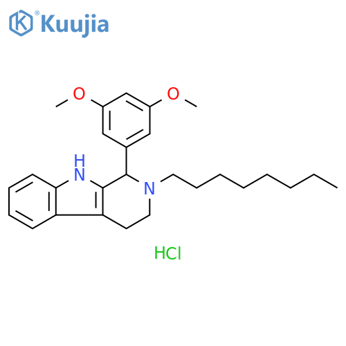1H-Pyrido[3,4-b]indole, 1-(3,5-dimethoxyphenyl)-2,3,4,9-tetrahydro-2-octyl-, hydrochloride (1:1) structure