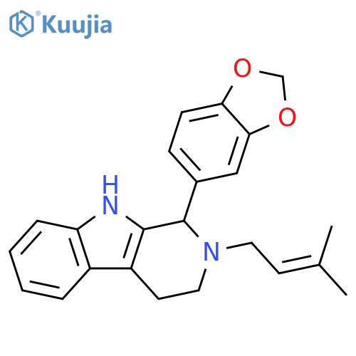 1H-Pyrido[3,4-b]indole, 1-(1,3-benzodioxol-5-yl)-2,3,4,9-tetrahydro-2-(3-methyl-2-buten-1-yl)- structure
