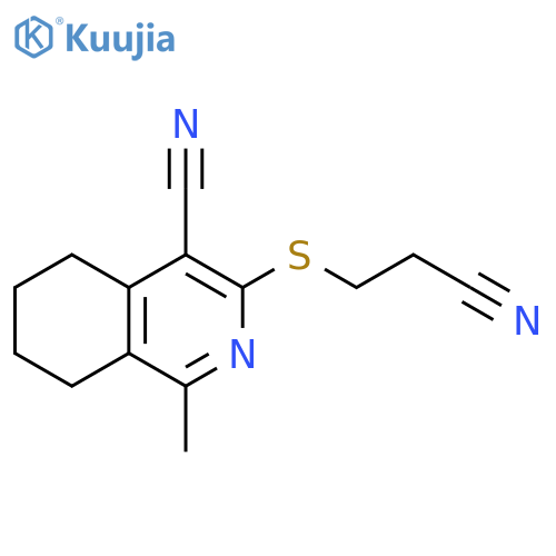 3-(2-Cyano-ethylsulfanyl)-1-methyl-5,6,7,8-tetrahydro-isoquinoline-4-carbonitrile structure
