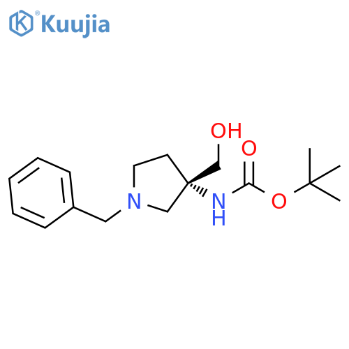 tert-butyl N-[(3S)-1-benzyl-3-(hydroxymethyl)pyrrolidin-3-yl]carbamate structure