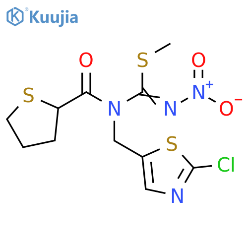 Carbamimidothioic acid, N-[(2-chloro-5-thiazolyl)methyl]-N'-nitro-N-[(tetrahydro-2-thienyl)carbonyl]-, methyl ester (9CI) structure