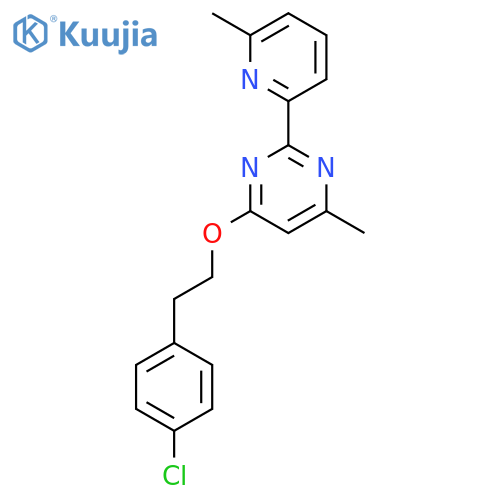 Pyrimidine,4-[2-(4-chlorophenyl)ethoxy]-6-methyl-2-(6-methyl-2-pyridinyl)- structure