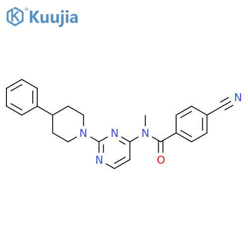 Benzamide,4-cyano-N-methyl-N-[2-(4-phenyl-1-piperidinyl)-4-pyrimidinyl]- structure