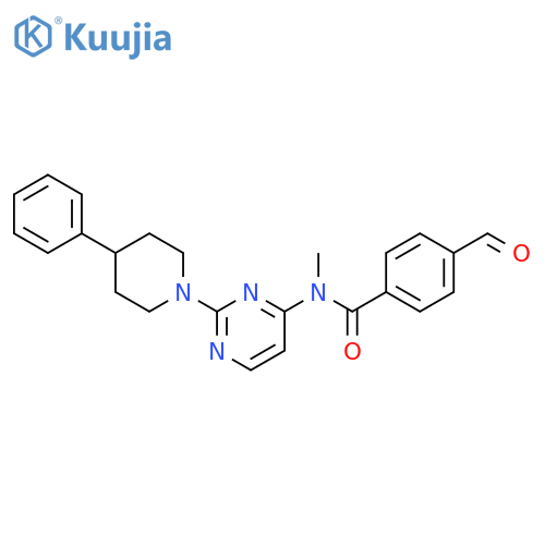 Benzamide,4-formyl-N-methyl-N-[2-(4-phenyl-1-piperidinyl)-4-pyrimidinyl]- structure