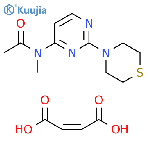 Acetamide, N-methyl-N-[2-(4-thiomorpholinyl)-4-pyrimidinyl]-, (2Z)-2-butenedioate (1:1) structure