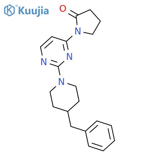 2-Pyrrolidinone, 1-[2-[4-(phenylmethyl)-1-piperidinyl]-4-pyrimidinyl]- structure