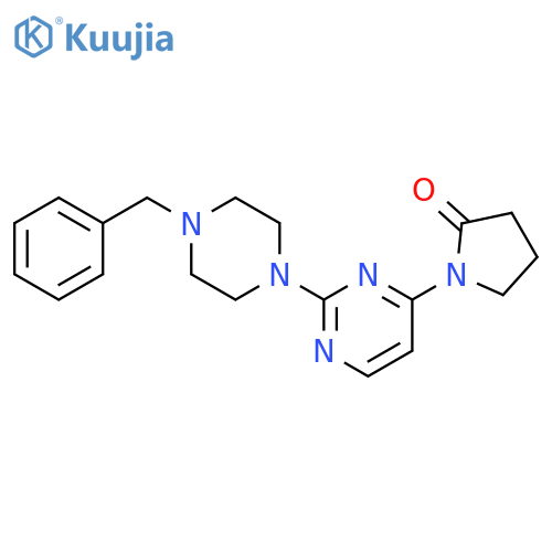 2-Pyrrolidinone, 1-[2-[4-(phenylmethyl)-1-piperazinyl]-4-pyrimidinyl]- structure