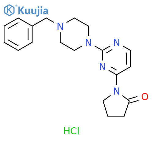 2-Pyrrolidinone, 1-[2-[4-(phenylmethyl)-1-piperazinyl]-4-pyrimidinyl]-, hydrochloride (1:1) structure
