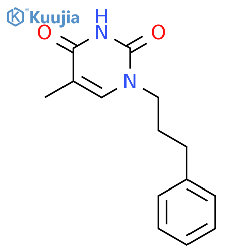 2,4(1H,3H)-Pyrimidinedione, 5-methyl-1-(3-phenylpropyl)- structure