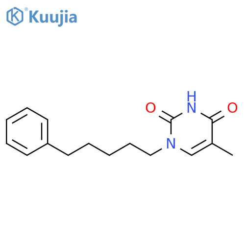 2,4(1H,3H)-Pyrimidinedione, 5-methyl-1-(5-phenylpentyl)- structure