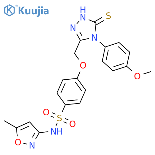Benzenesulfonamide,4-[[4,5-dihydro-4-(4-methoxyphenyl)-5-thioxo-1H-1,2,4-triazol-3-yl]methoxy]-N-(5-methyl-3-isoxazolyl)- structure