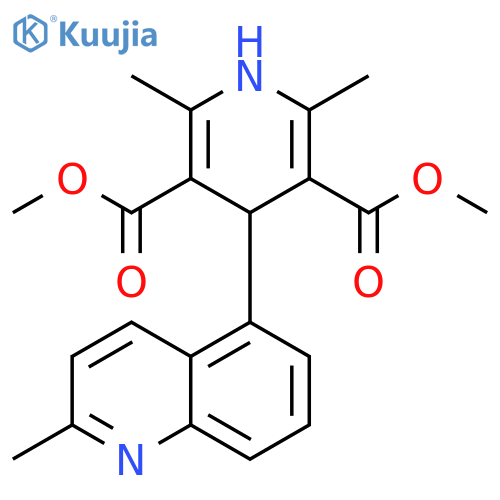 3,5-Pyridinedicarboxylic acid, 1,4-dihydro-2,6-dimethyl-4-(2-methyl-5-quinolinyl)-, 3,5-dimethyl ester structure