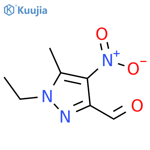 1H-Pyrazole-3-carboxaldehyde, 1-ethyl-5-methyl-4-nitro- structure