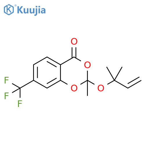 4H-1,3-Benzodioxin-4-one, 2-[(1,1-dimethyl-2-propen-1-yl)oxy]-2-methyl-7-(trifluoromethyl)- structure