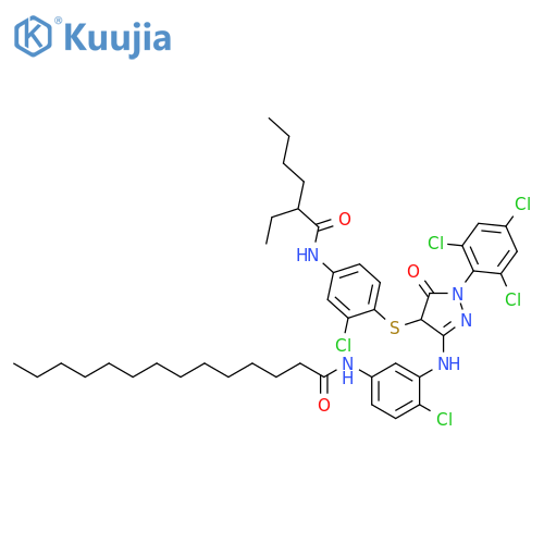 Tetradecanamide,N-[4-chloro-3-[[4-[[2-chloro-4-[(2-ethyl-1-oxohexyl)amino]phenyl]thio]-4,5-dihydro-5-oxo-1-(2,4,6-trichlorophenyl)-1H-pyrazol-3-yl]amino]phenyl]- structure