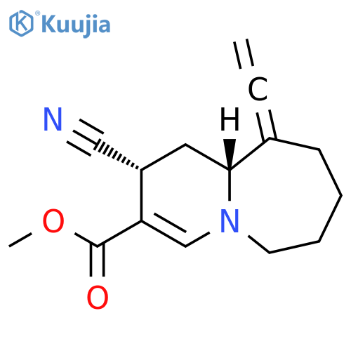 Pyrido[1,2-a]azepine-3-carboxylic acid, 2-cyano-10-ethenylidene-1,2,6,7,8,9,10,10a-octahydro-, methyl ester, trans- (9CI) structure
