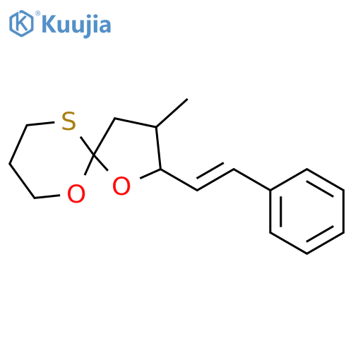 1,6-Dioxa-10-thiaspiro[4.5]decane, 3-methyl-2-(2-phenylethenyl)- structure