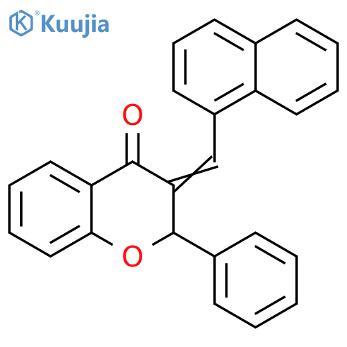 4H-1-Benzopyran-4-one,2,3-dihydro-3-(1-naphthalenylmethylene)-2-phenyl- structure