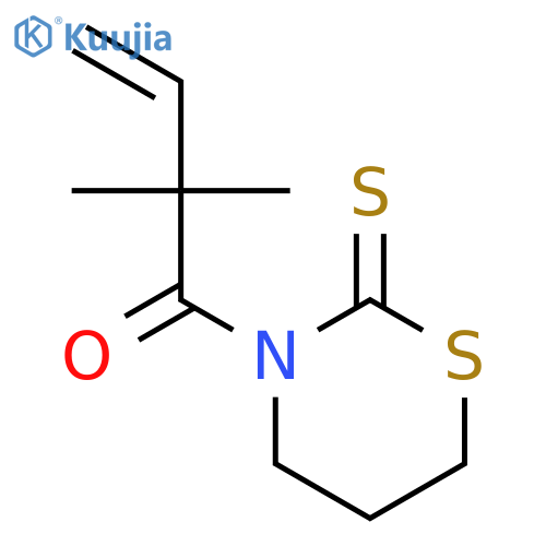 2H-1,3-Thiazine-2-thione, 3-(2,2-dimethyl-1-oxo-3-butenyl)tetrahydro- structure