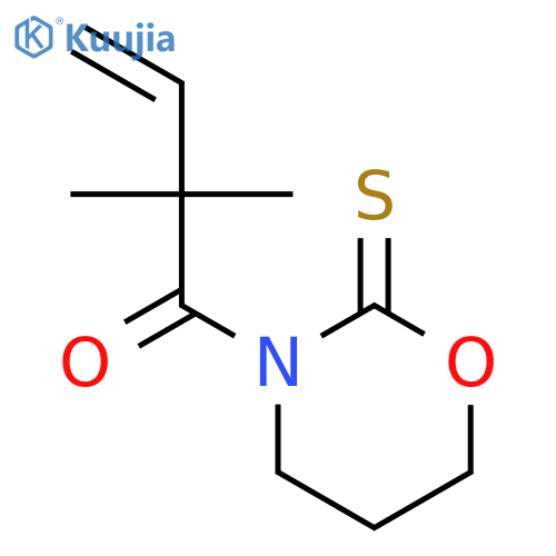 2H-1,3-OXAZINE-2-THIONE, 3-(2,2-DIMETHYL-1-OXO-3-BUTENYL)TETRAHYDRO- structure