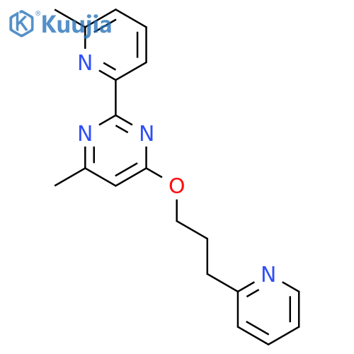 Pyrimidine, 4-methyl-2-(6-methyl-2-pyridinyl)-6-[3-(2-pyridinyl)propoxy]- structure