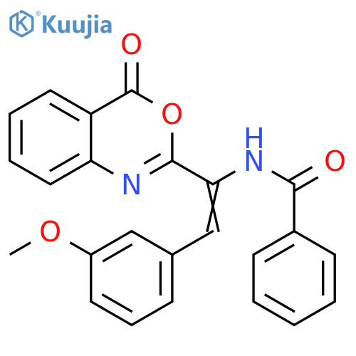 Benzamide,N-[2-(3-methoxyphenyl)-1-(4-oxo-4H-3,1-benzoxazin-2-yl)ethenyl]- structure