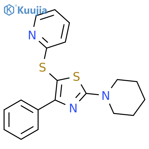 Pyridine, 2-[[4-phenyl-2-(1-piperidinyl)-5-thiazolyl]thio]- structure