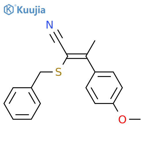 2-Butenenitrile, 3-(4-methoxyphenyl)-2-[(phenylmethyl)thio]-, (Z)- structure