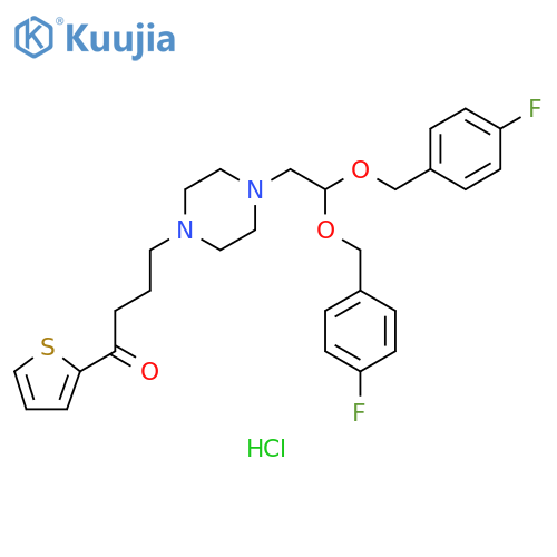 1-Butanone, 4-[4-[2,2-bis[(4-fluorophenyl)methoxy]ethyl]-1-piperazinyl]-1-(2-thienyl)-, hydrochloride (1:2) structure