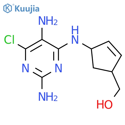(1S,4R)-4-(2,5-Diamino-6-chloro-4-pyrimidinyl)amino-2-cyclopentene-1-methanol structure