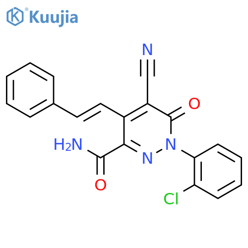 3-Pyridazinecarboxamide,1-(2-chlorophenyl)-5-cyano-1,6-dihydro-6-oxo-4-(2-phenylethenyl)- structure