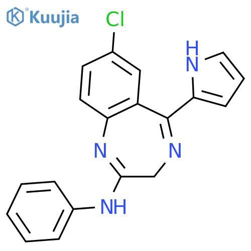 3H-1,4-Benzodiazepin-2-amine, 7-chloro-N-phenyl-5-(1H-pyrrol-2-yl)- structure