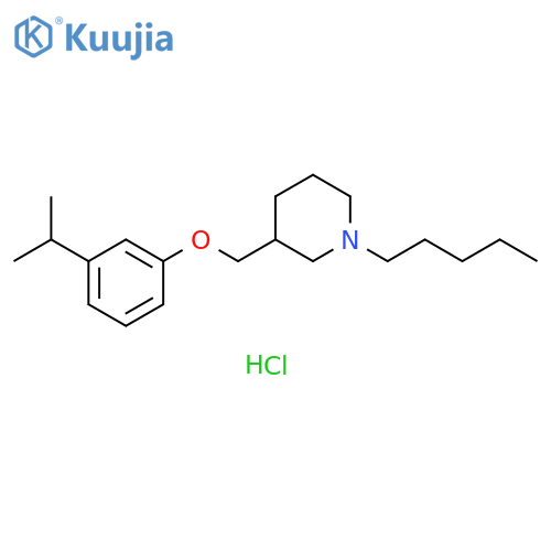 Piperidine, 3-[[3-(1-methylethyl)phenoxy]methyl]-1-pentyl-, hydrochloride structure